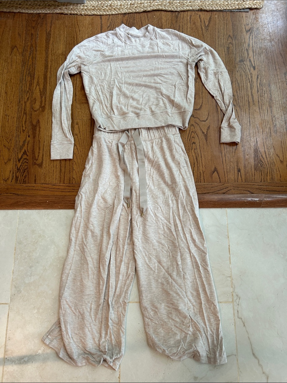lululemon athletica Light Cream Wide-Leg Lounge Set